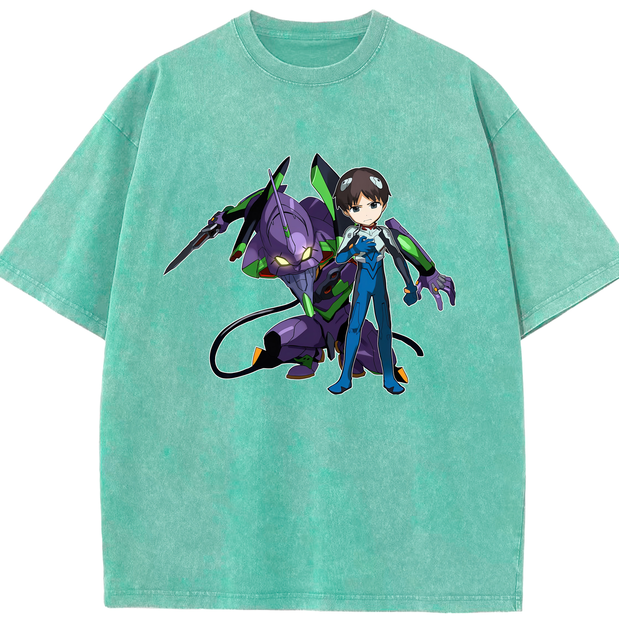 （画像用） EVA 新世紀エヴァンゲリオン 綿100% ヴィンテージ風 半袖Tシャツ（フロントプリント）